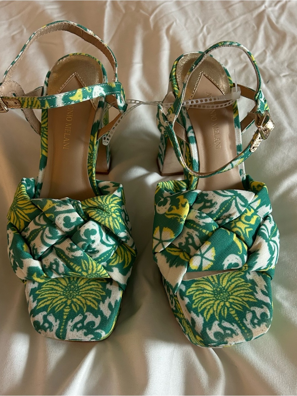 Antonio Melani Mya Royal Palm Print Braided Platform Heels - Picture 7 of 10